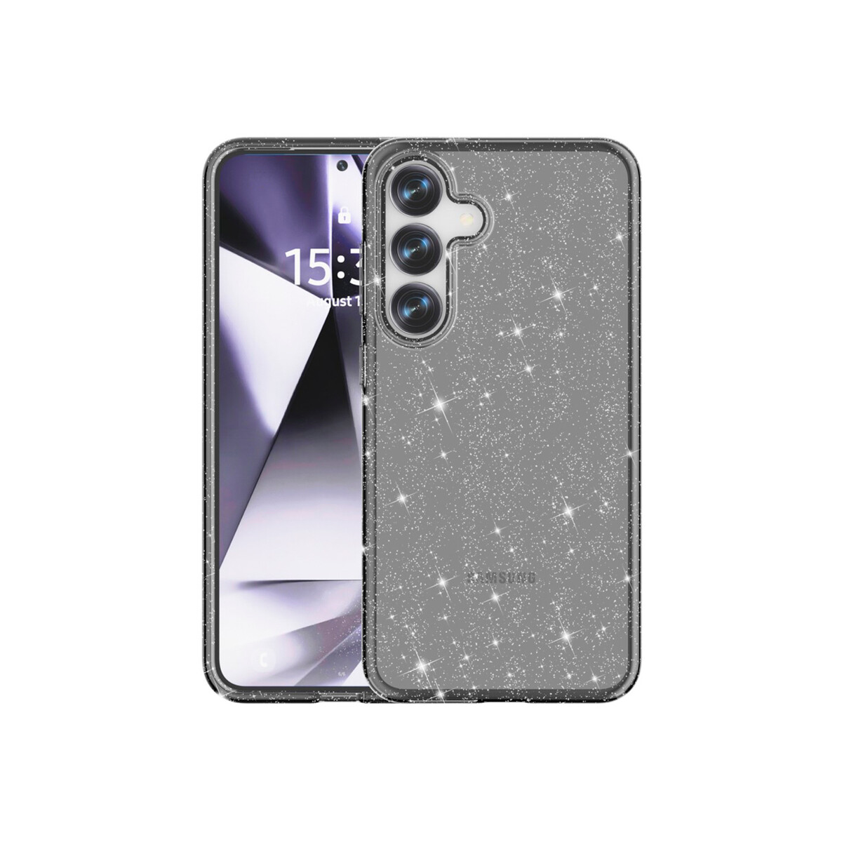 Protector rígido para Samsung Galaxy S25 gris con brillos 