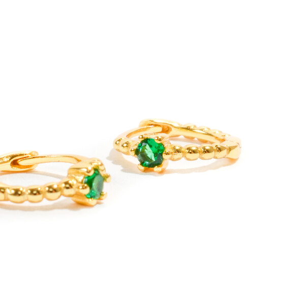 Aros plata enchapada con verde Aros plata enchapada con verde