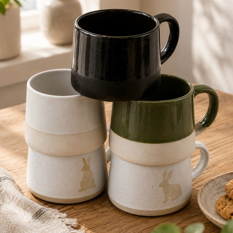 Taza Mug 414 ml set x4 BLANCO