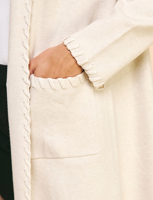 Cardigan Pespunte BEIGE
