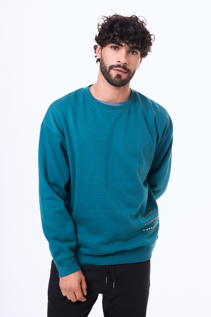 Buzo de felpa Iihabela - Verde petroleo 