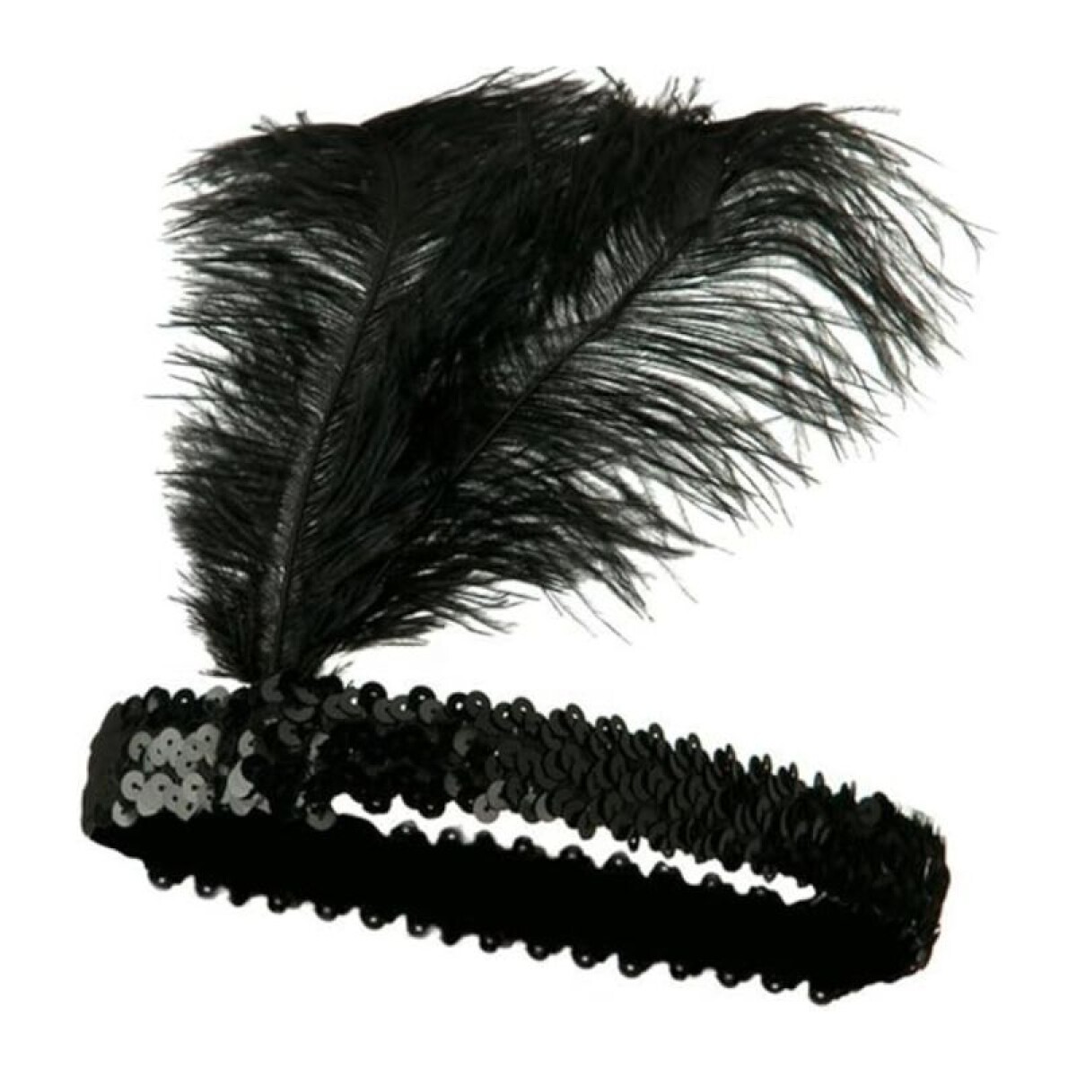 Vincha con Pluma - Negro 