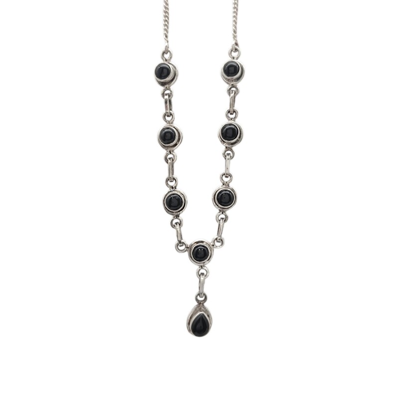 Conjunto gargantilla Ónix- Plata 925 - Piedra Ónix- CJ3060 Conpiedra