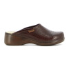 Zueco Country de Mujer Calado Cuero Marron