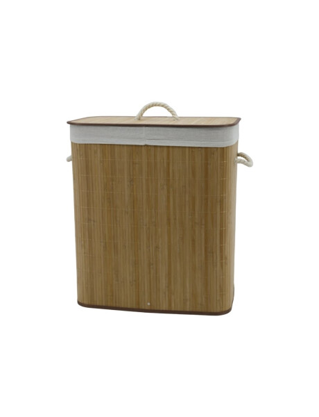 CESTO PELGABLE 52X32X60CMS DOS DIVISIONES C/TAPA FUNDA BAMBU NAT. CESTO PELGABLE 52X32X60CMS DOS DIVISIONES C/TAPA FUNDA BAMBU NAT.