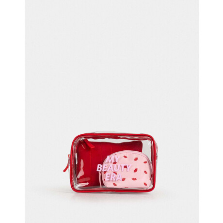 Set De Portacosméticos Rojo Medio