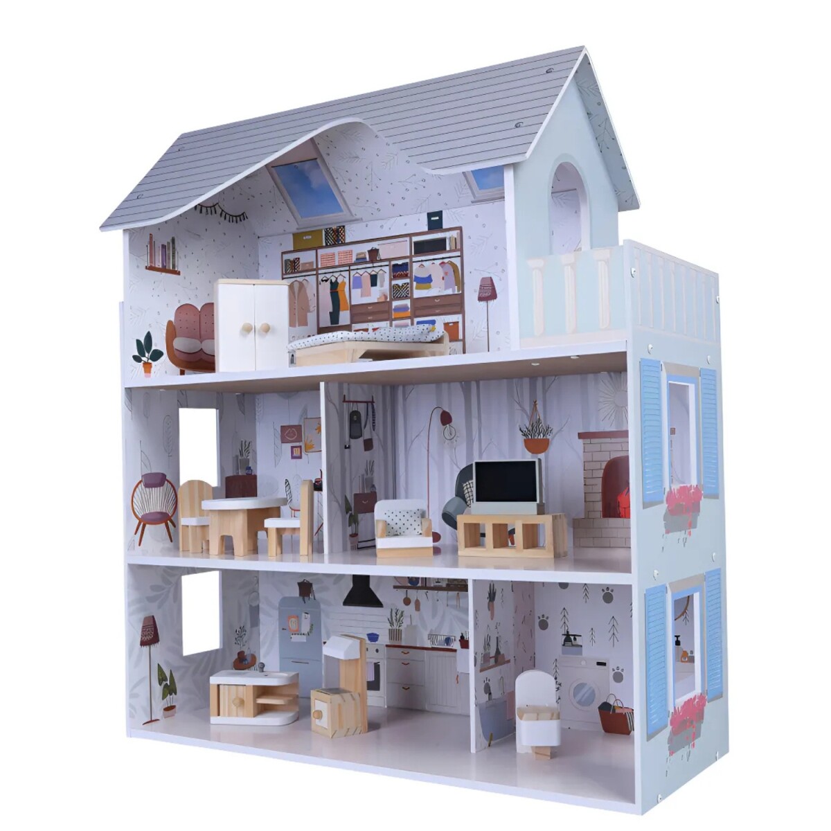 Casa de muñecas juguete Edu Fun con accesorios Sarah Doll House 