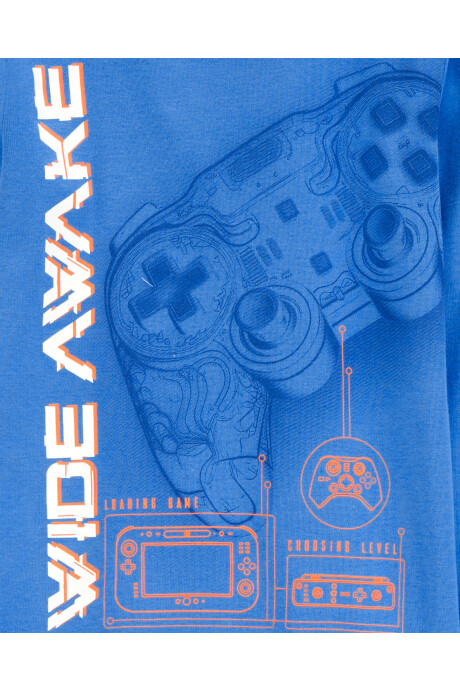 Pijama cuatro piezas de algodón, dos pantalones y dos remeras, diseño videojuegos Sin color