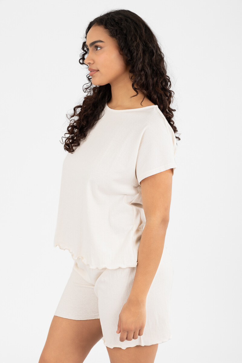 Pijama ruffle Beige