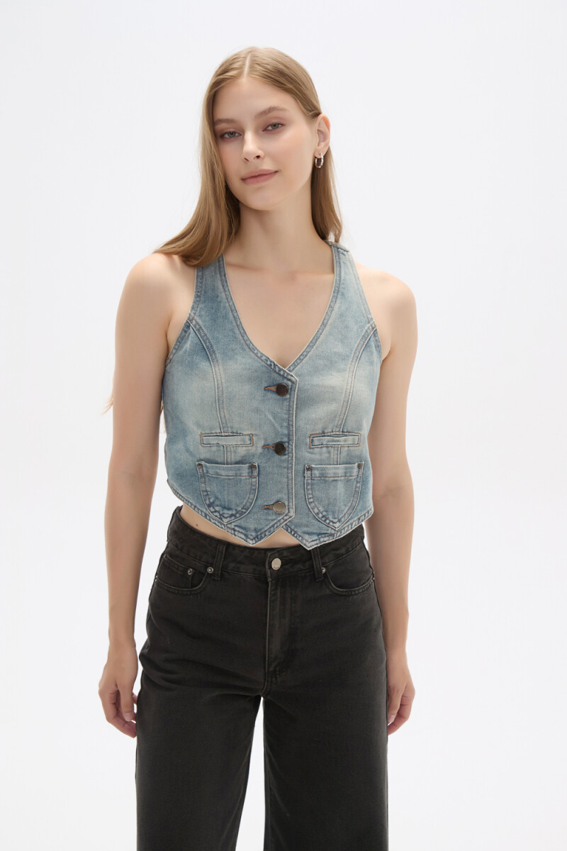 Chaleco Callista - Azul Grisaceo 