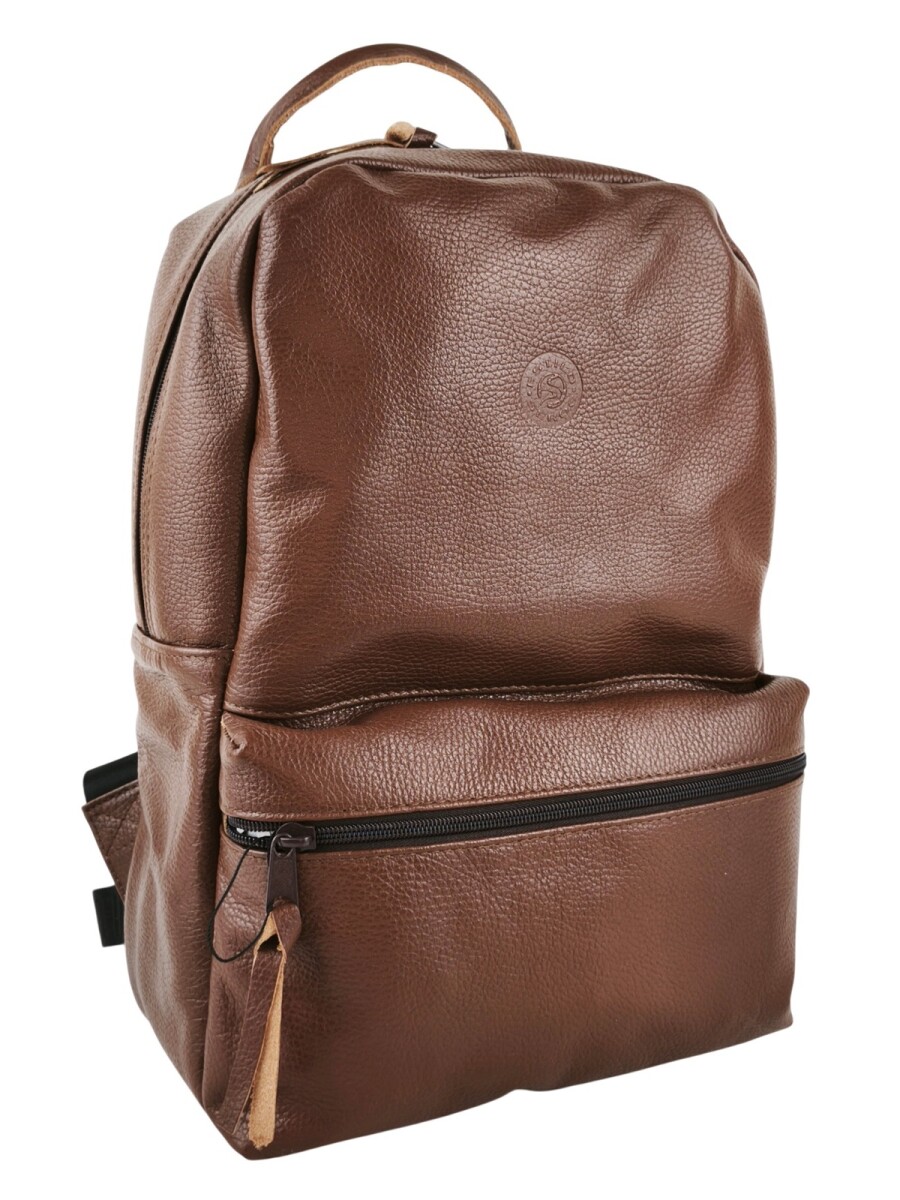 Mochila de cuero urbana - Marrón 