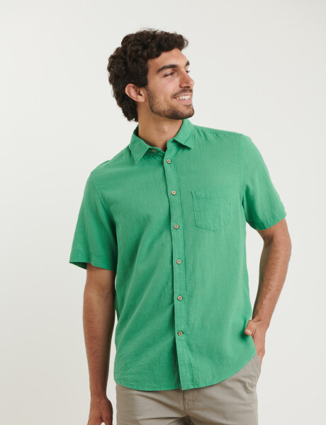 012265 CAMISA HARRINGTON LABEL Verde Medio