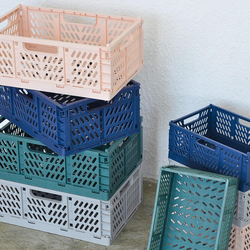 Caja de almacenamiento plegable mediano verde