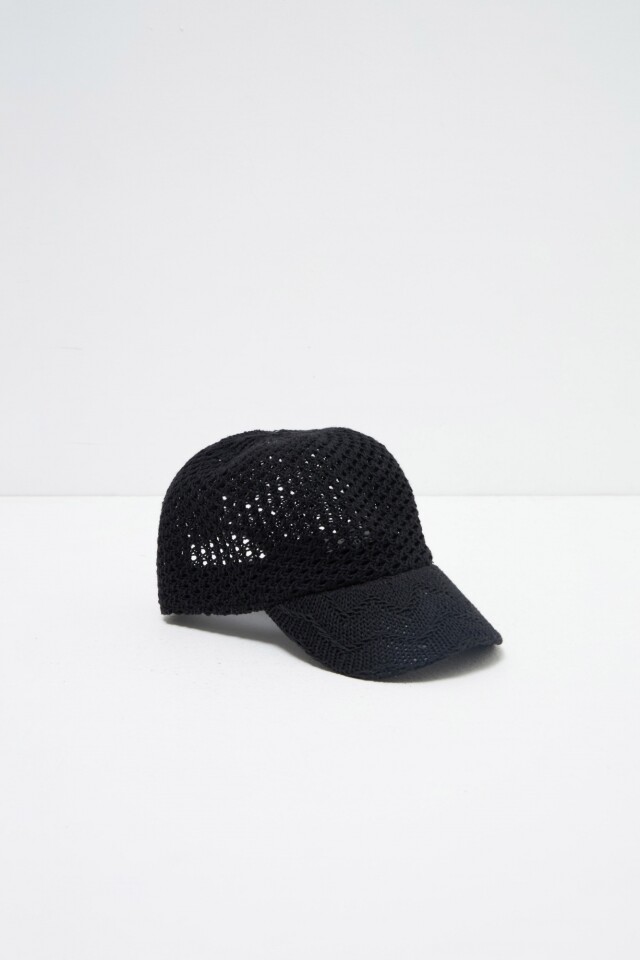 Cap de raffia negro