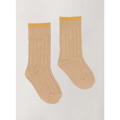 Medias bebes de rib algodón organico Tostado