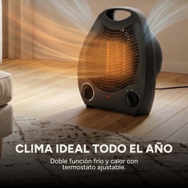 Caloventilador Goldtech 2000W 220V 2 Modos Frío Calor Negro