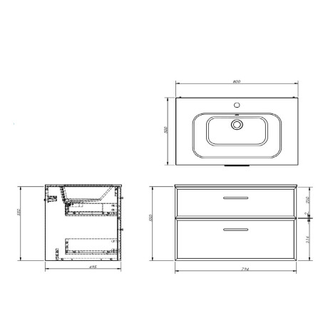 MUEBLE CASARIN EN MDF COLOR PINO - 80x50x55cm GAMAS DE MADERA