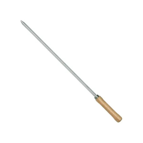 Espetón Simple 55cm P/Carnes Verduras Acero Cromado Reforzad Plateado