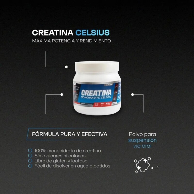 Creatina Celsius 400 Grs. Creatina Celsius 400 Grs.