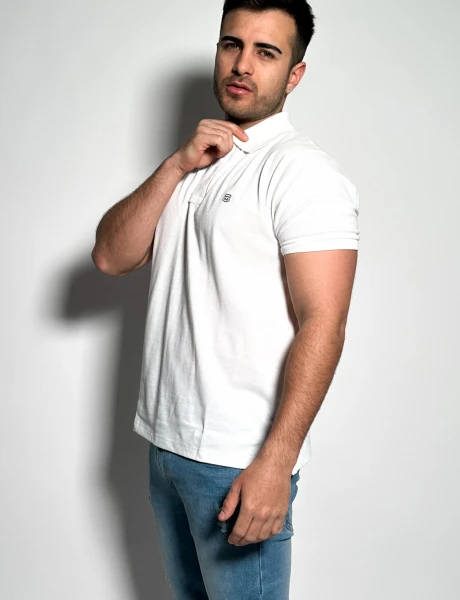 Remera polo pique lisa Lux Blanco