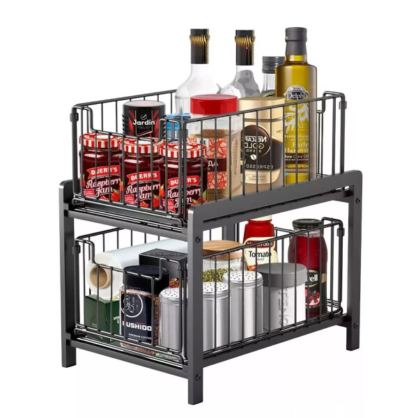 Organizador de Cocina Multiuso Alacena Bajo Mesada 2 Estantes extraibles IMBACK Organizador de Cocina Multiuso Alacena Bajo Mesada 2 Estantes extraibles IMBACK
