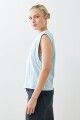 Musculosa con vainillas verde agua