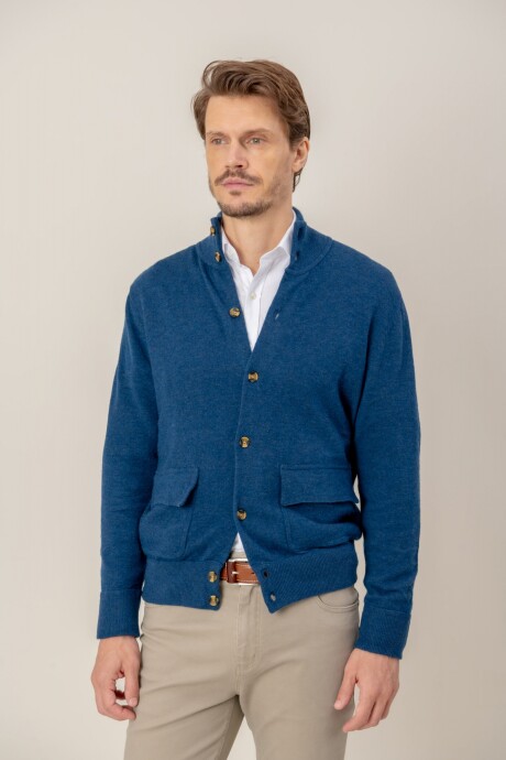 Sweater Buttoned Azul piedra