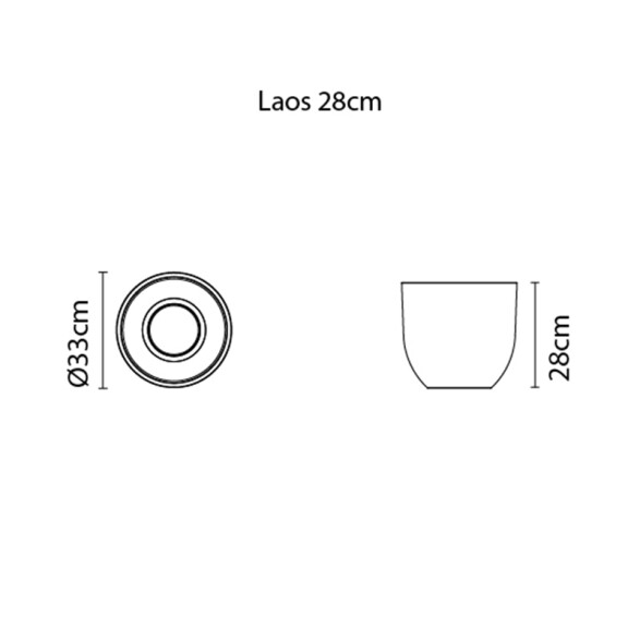 Maceta "LAOS" Ø33 x 28cm. símil cemento -TRAMONTINA TD0243