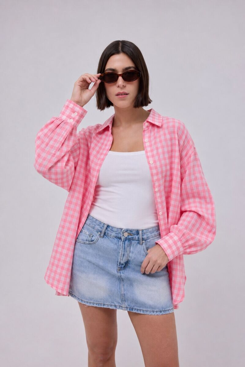 Camisa Cuadros - Rosa 