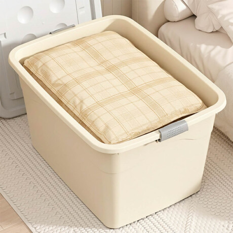 Set X5 Cajas Organizadoras Rigidas C/ Tapa 55x40x31cm Beige
