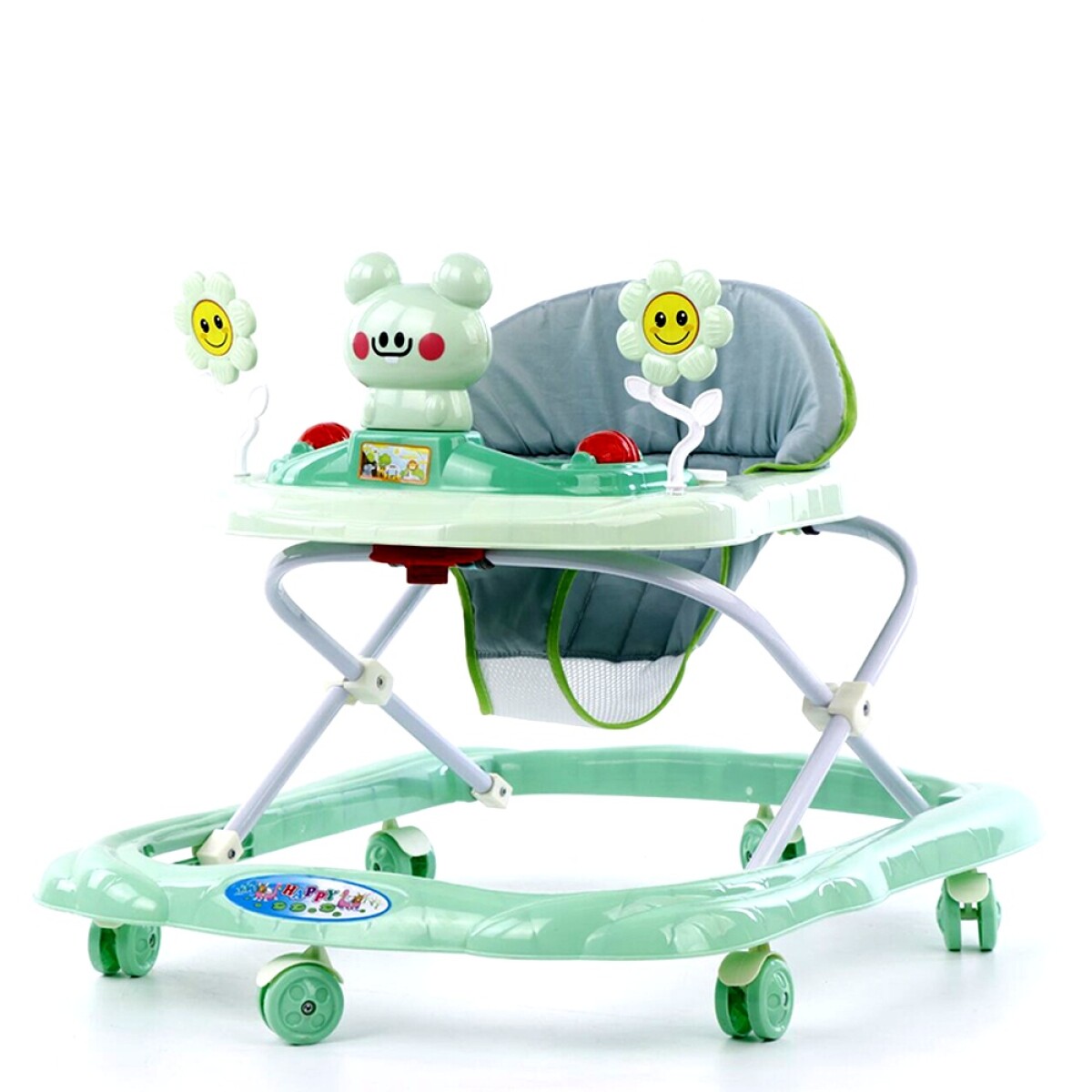 Andador Caminador p/ Bebé Plegable y Portable con Accesorios - Verde 