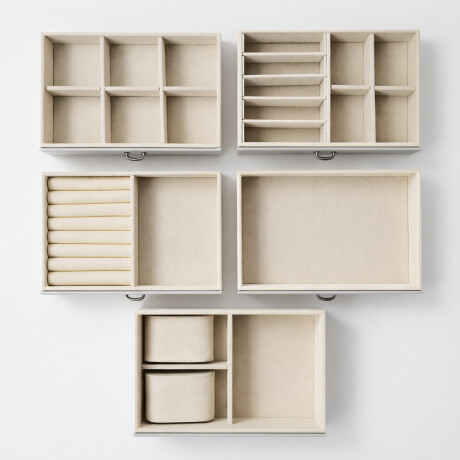 Joyero organizador con cajones y puertitas - 21x17x24cm Blanco