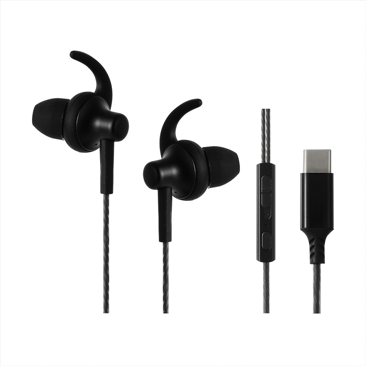 Auriculares in ear tipo C - negro 