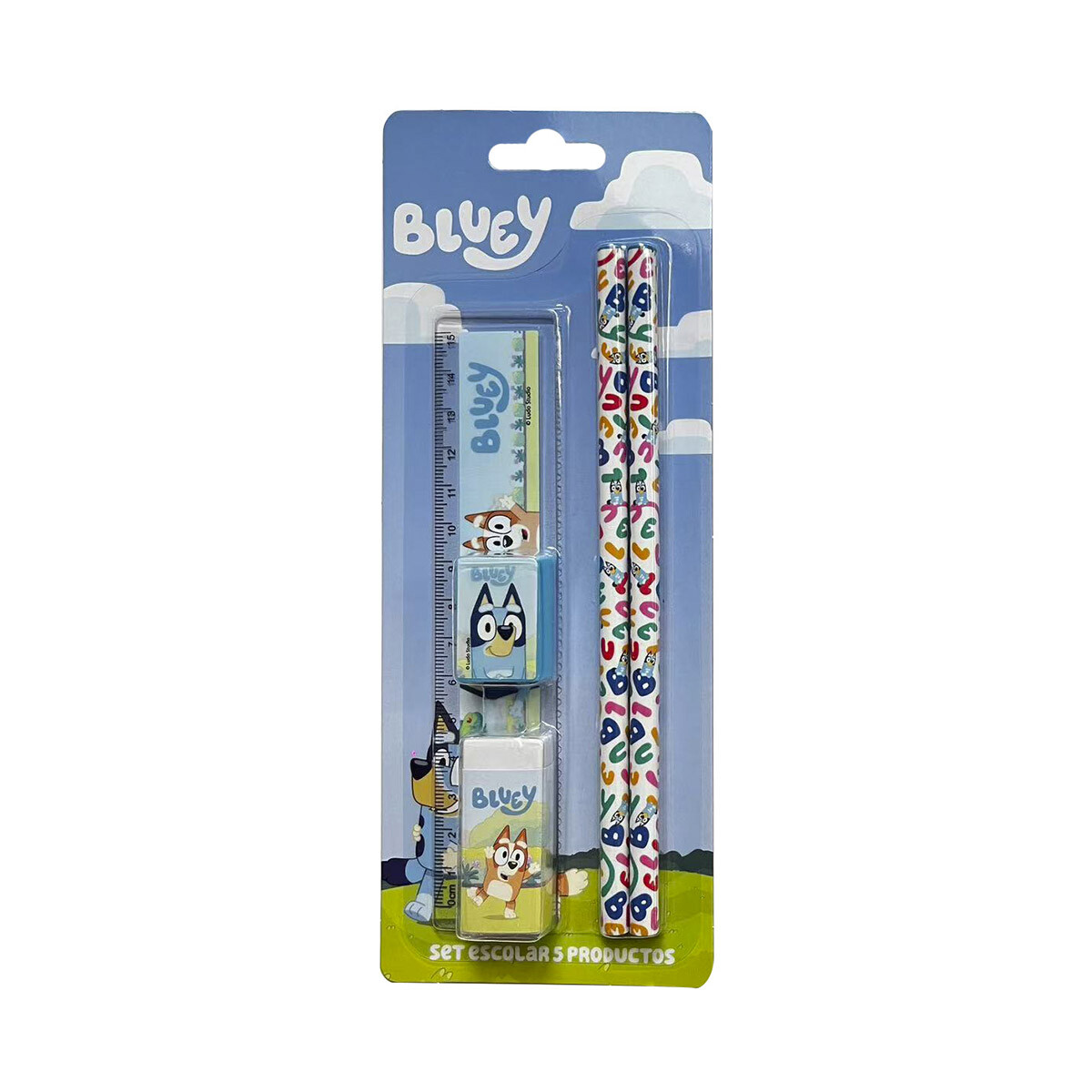 Set x 5 Útiles Escolares Bluey 
