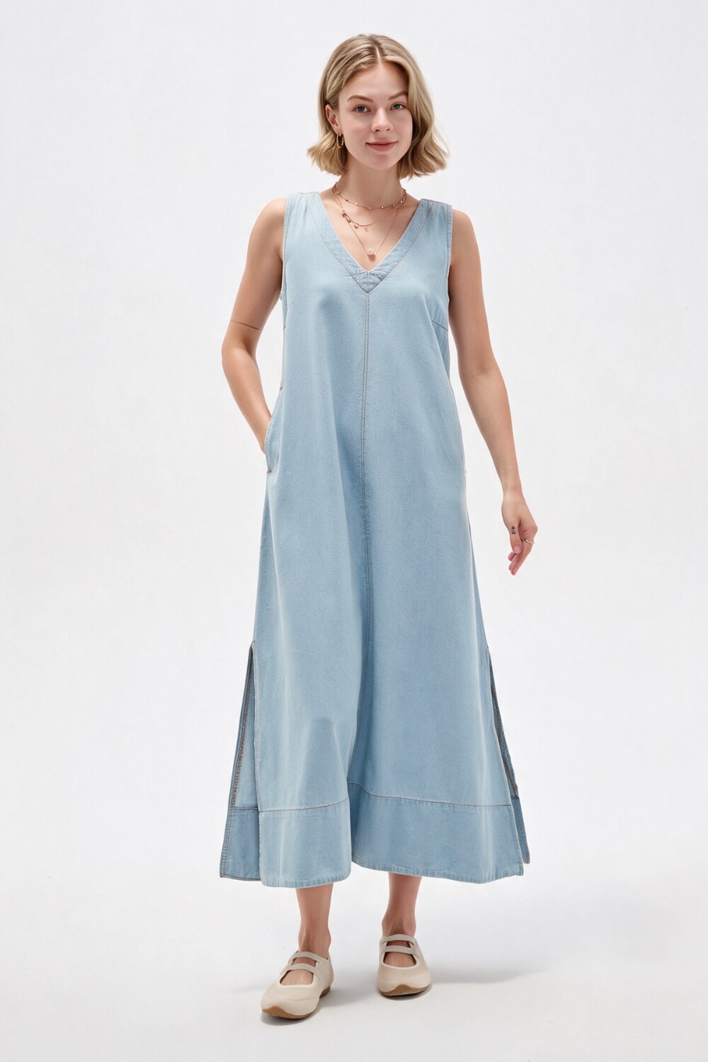 Vestido Korae Celeste