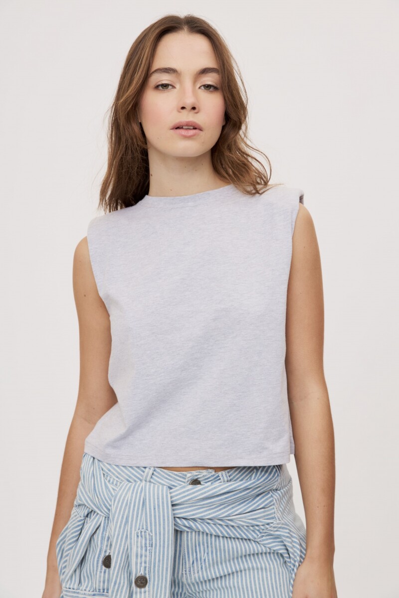 REMERA BOLDA Gris Melange