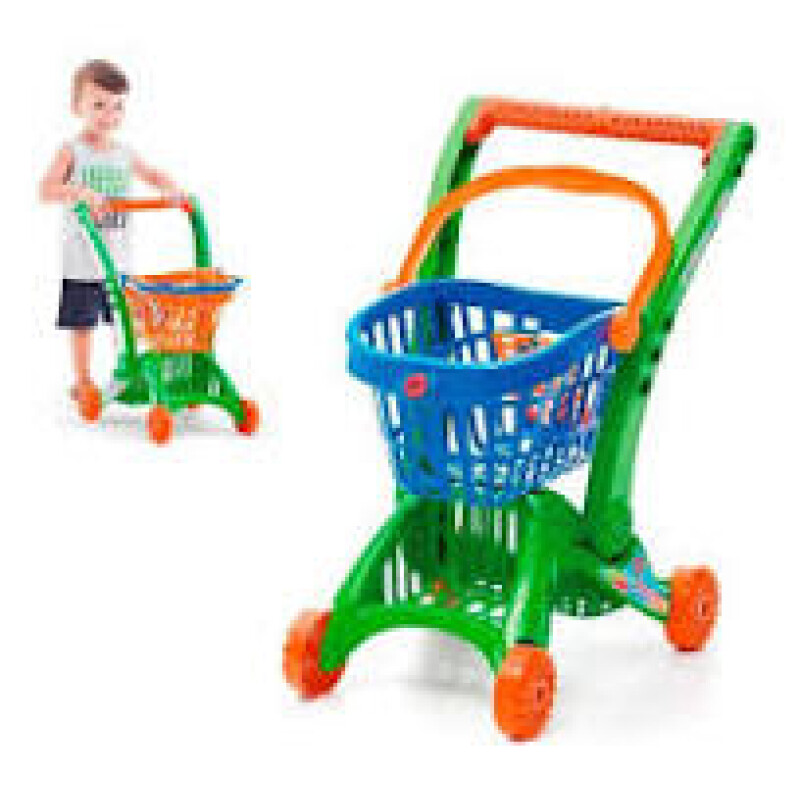 Carrito De Super Infantil R210 Naranja Azul Y Verde Carrito De Super Infantil R210 Naranja Azul Y Verde