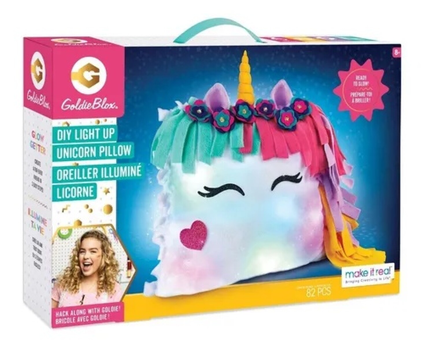 Juego Goldie Blox Crea Tu Almohada de Unicornio con Luz 