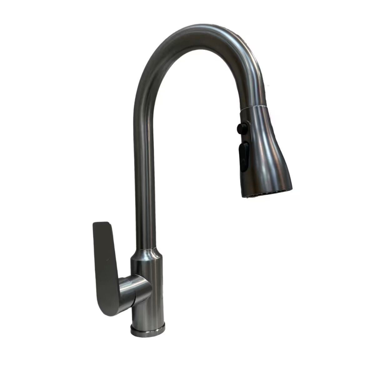 Grifería De Cocina Monocomando De Mesada Extensible Grafito Satinado 