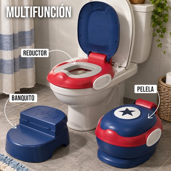 Pelela inodoro para bebes y niños con tapa y asiento infantil IMBACK Color Azul y Rojo Pelela inodoro para bebes y niños con tapa y asiento infantil IMBACK Color Azul y Rojo