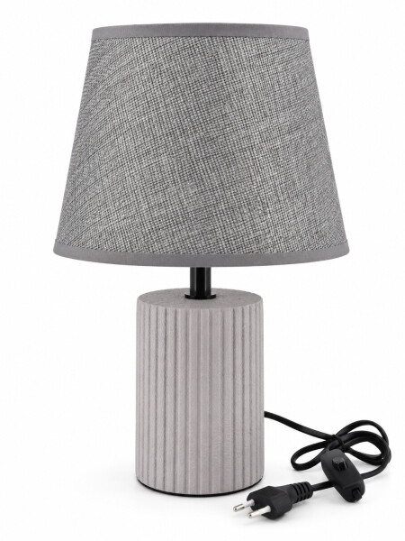 LAMPARA DE MESA BASE LINEAS GRIS