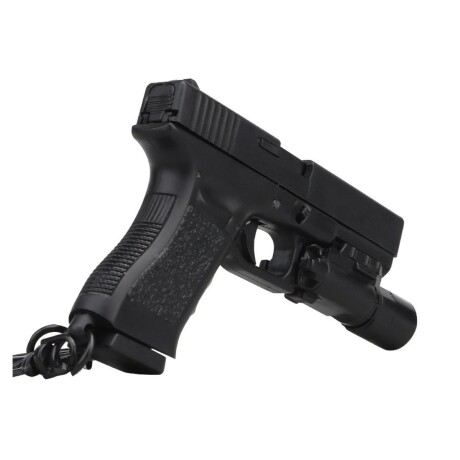 Llavero réplica miniatura Glock 17 con linterna Negro