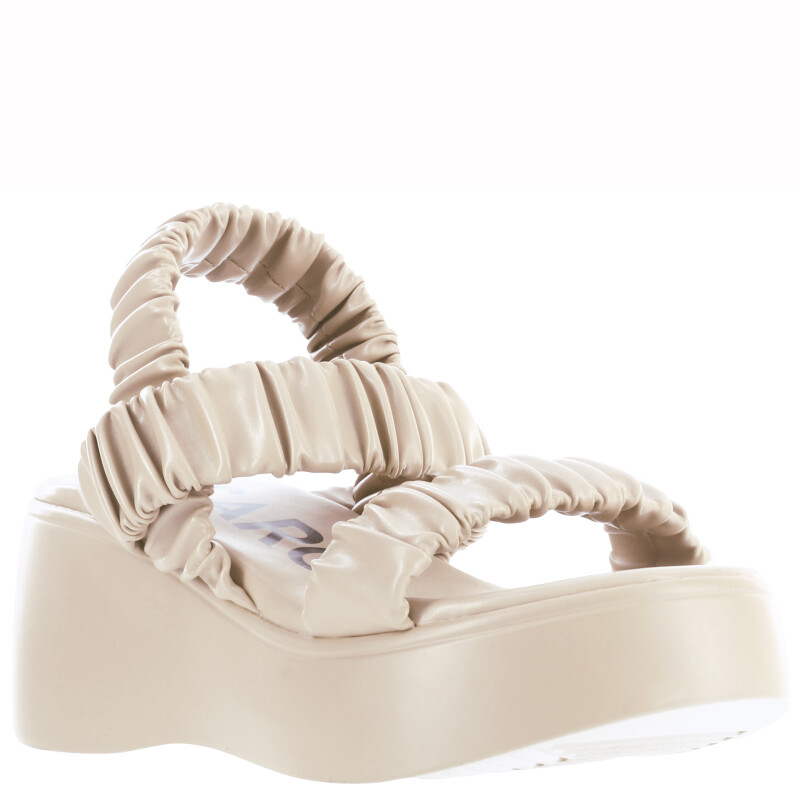 Sandalias de Mujer Miss Carol VOLGA con tiras fruncidas Beige