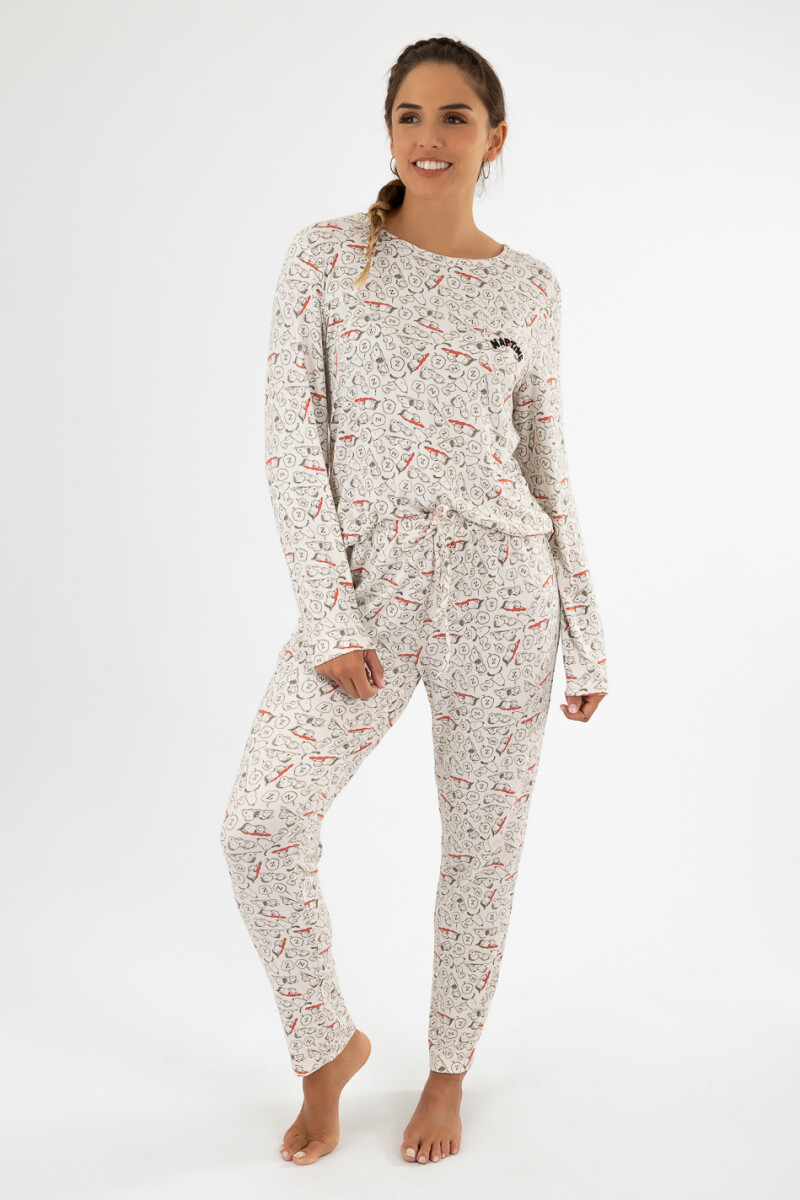 Pijama snoopy naping - Blanco 
