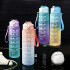 Botella De Agua Deportiva 750ml Motivacional Hidratacion Fit Variante Color Celeste