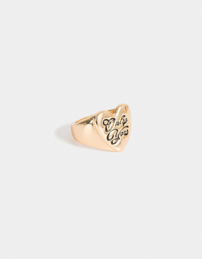 Anillos Medianos y Grandes Con corazón Anillo Corazón Only You - Dorado