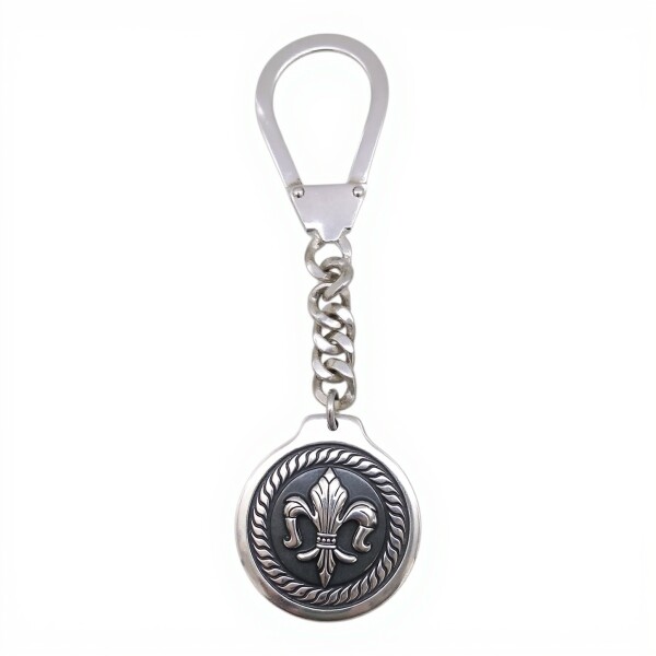 LLAVERO FLOR DE LIS - ALPACA Y PLATA plateadouniforme