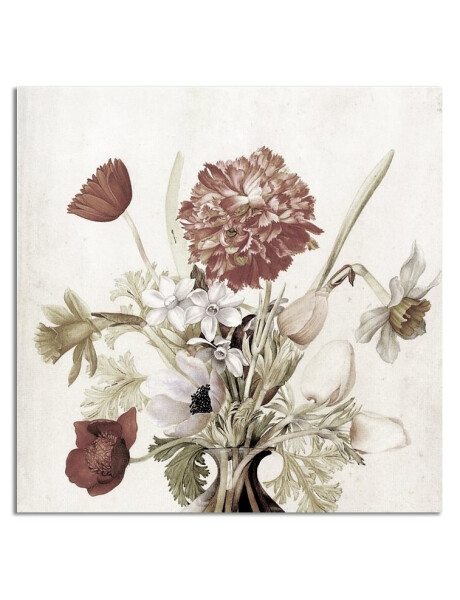 CUADRO CANVAS 30x30cm FLORES BEIGE 1 CUADRO CANVAS 30x30cm FLORES BEIGE 1
