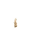 CHARM DE ALEACION DE METALES BAÑADO EN ORO DE 18 K CON FORMA DE LETRAB CON ARGOLLA Charm
