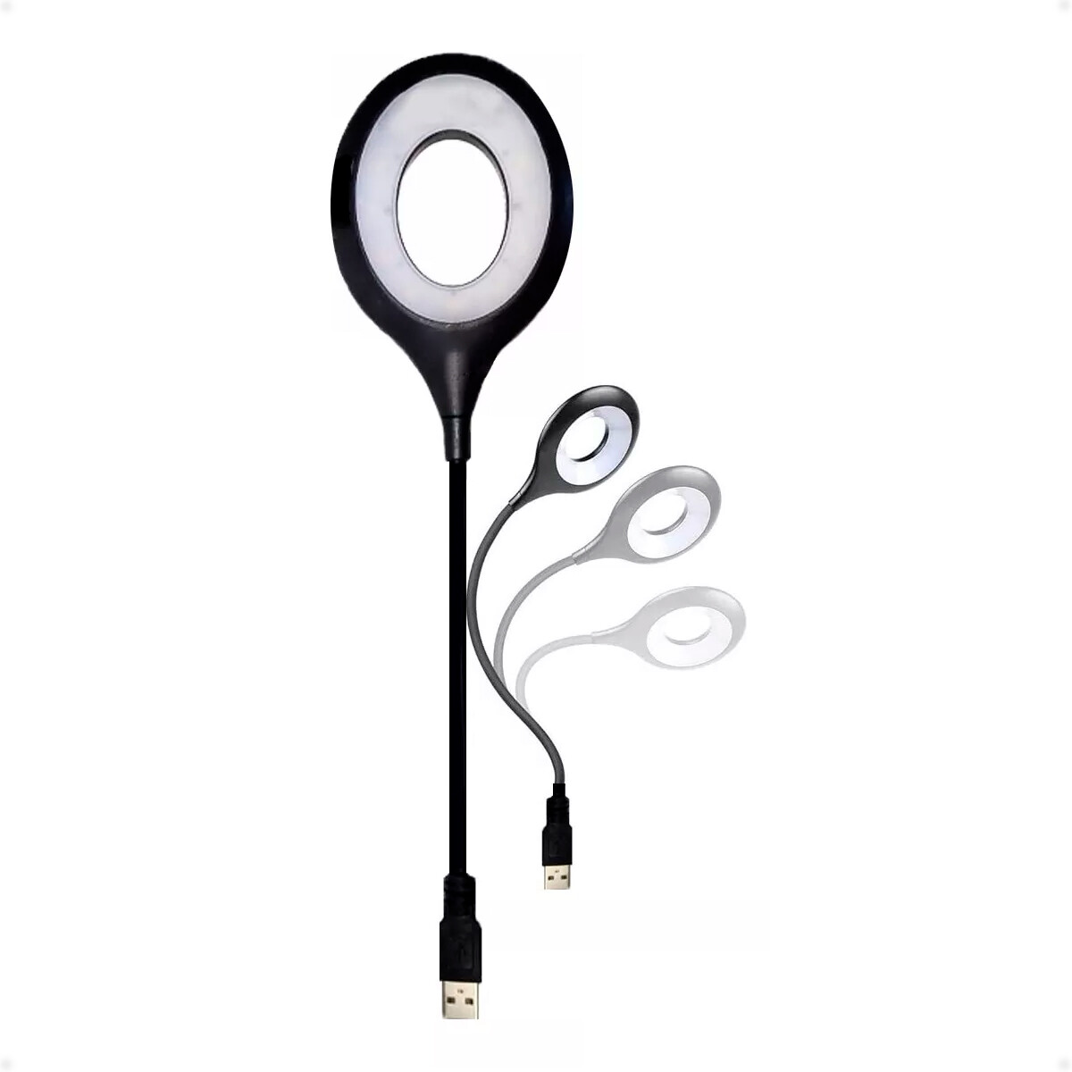 Lampara Led Redonda Para Pc o Lectura con USB - Negro 